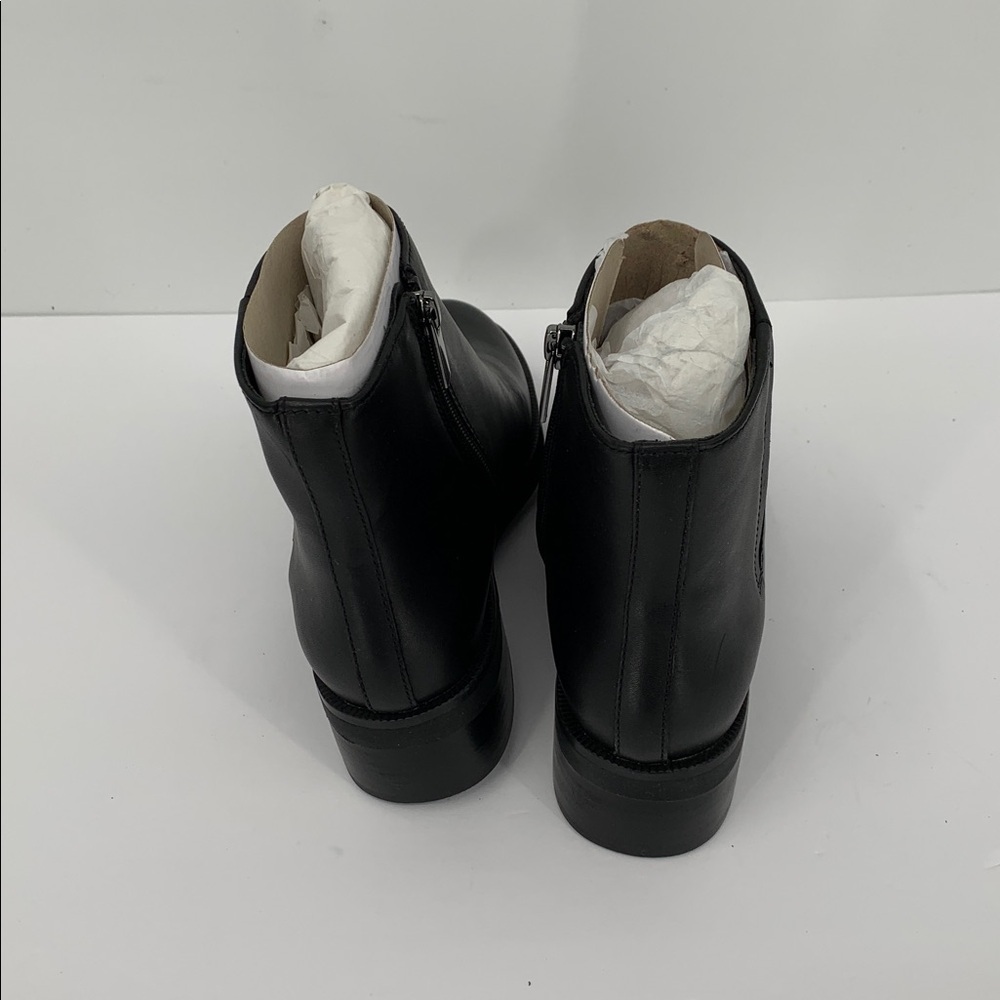 ABEO Traverse Ankle boots black leather chunky zipper comfort footbed new 7.5 - Picture 5 of 7